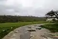 Vue du terrain de cricket du Stade Korman le 14 mars 2015 après le passage du Cyclone Pam