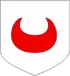 D'argent un croissant de gueules