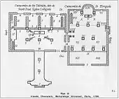 Plan du XIIIe&nbsp;siècle représentant des cryptes et l'emplacement des tombeaux qu'elles sontiennent.