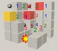 Jeu de Démineur en 3D.