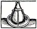 Cucurbite, lestée au plomb, placée au bain-marie