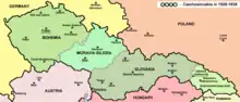 Frontières de la Tchécoslovaquie, incluant la Transcarpatie (1928 - 1938)