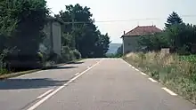 La route départementale 538 entre Revel-Tourdan et Beaurepaire