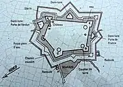 Remparts de Damvillers au XVIIe&nbsp;siècle.