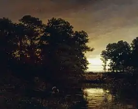 Paysage au marais (1861), huile sur toile, 113 x 132&nbsp;cm, musée national de Varsovie.