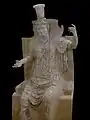 Déméter assise sur un trône, terre cuite.