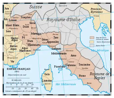 Le 85e département français des Alpes-Maritimes en 1811.