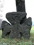 Croix de pierre, à Cotta près de Pirna (Saxe, inscription faite à la hache).