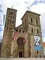 Affiche du 97e&nbsp;Katholikentag allemand sur la cathédrale d'Osnabrück, en 2008