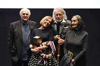 Avec Radko Polič (en), Milena Zupančič (en) et Miha Baloh (en) en 2016