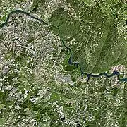 Le Douro vu par le satellite Spot.