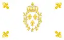 Un type de drapeau blanc du royaume de France utilisé sous la Restauration tel qu'on peut le voir sur le tableau de Louis-François Lejeune représentant l'entrée de Charles X à Paris par la barrière de la Vilette, après son sacre en 1825.