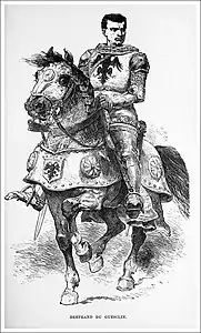 Bertrand du Guesclin, gravure d'Alphonse de Neuville, XIXe siècle.