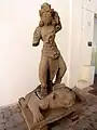 Dvarapala d'Indrapura dans le style de Dong Duong, Champa, Vietnam (fin IXe ou début Xe siècle).