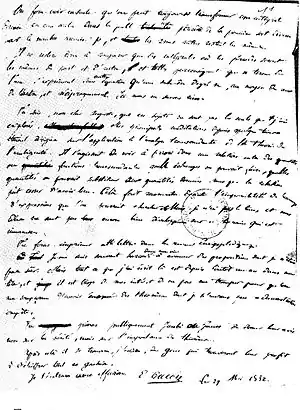 Feuille manuscrite.