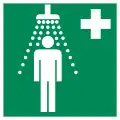 Douche fixe de premiers secours.