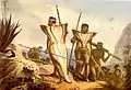Famille de Botocudos en marche, 1834, par Jean-Baptiste Debret