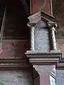 Motifs peints sur le lambris formant un dôme au-dessus de l'entrée de l'église, XIXe&nbsp;siècle