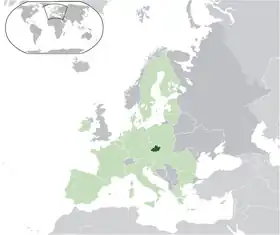 Localisation de la Moravie dans l'Union européenne