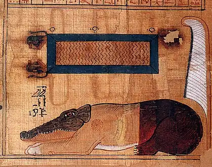 Une des plus anciennes représentations d'Ammout, règne d'Amenhotep&nbsp;III