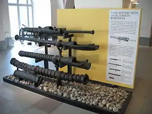 Pierriers à boîte, XVe – XVIe siècle, musée de l'armée de Stockholm.