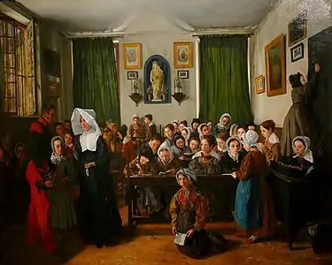 Une école chrétienne à Versailles, 1839, musée national de l'Éducation.