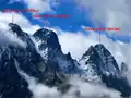 Le Pelvoux et le pic Sans Nom depuis le glacier Blanc.