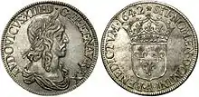 Écu d'argent ou louis d'argent, de Louis XIII le Juste. 1642