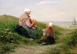 Une mère et ses jeunes enfants (vers 1890).