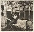 Nuit dans le train, 1918, eau-forte, 18,7&nbsp;×&nbsp;19,9&nbsp;cm, Metropolitan Museum of Art.