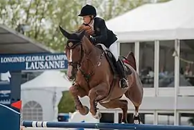 Fair Light van't Heike montée par Edwina Tops-Alexander sur une étape du Global Champions Tour en 2013