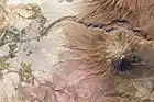 Cette mosaïque de deux photographies d'astronautes illustre la proximité d'Arequipa avec le Misti.