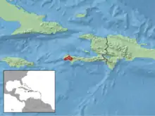 Distribution d'Eleutherodactylus glandulifer (2012) ;