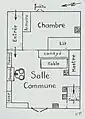 1er&nbsp;étage avec entrée par la ruelle arrière surélevée.