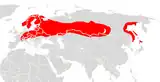 Aire de répartition de la Sérotine de Nilsson