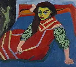 Sitzendes Mädchen, 1910, huile sur toile (79,3&nbsp;×&nbsp;89,5&nbsp;cm), Minneapolis Institute of Arts, Minneapolis.