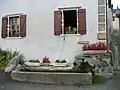 Un abreuvoir fleuri.