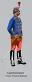 Trompette de compagnie du 7e Hussards KuK. Tenue de marche. Uniforme en service jusqu'en 1916 environ.