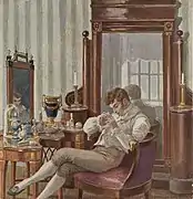 Onéguine dans son cabinet de travail
