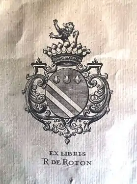 Un ex-libris héraldique français du XVIIIe&nbsp;siècle, gravé au burin