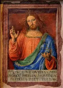 Bernardino Luini, Christ bénissant, fresque déposée, (1,40 × 1,10 m), v.1520, musée du Louvre