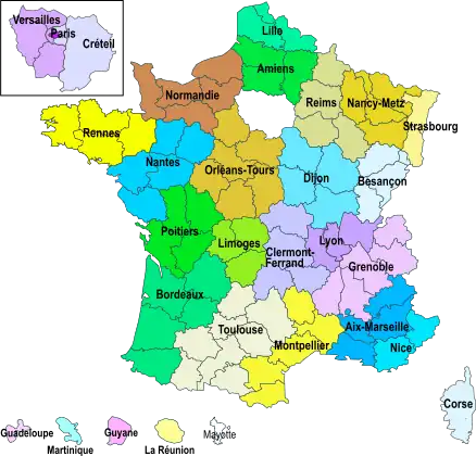 Circonscriptions académiques.