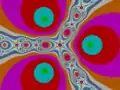 Fractale de Newton pour le polynôme p(z) = z3 -1, coloré en fonction du nombre d’itérations de convergence.