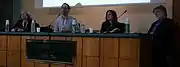 Débat sur l'Europe avec Adriana Cerretelli (it), Federico Taddia (it), Ewelina Jelenkowska-Lucà et Dino Pesole (it), avril 2015.