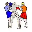 Attaque en coup de pied bas destinée à centrer l’attention adverse pour placer d’autres types offensives, ici en boxe birmane