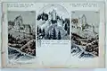 Dessins préparatoires pour une carte postale du Château d'Herrenzimmern (de) (1925)