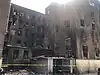 Arrière de l'immeuble après l'incendie.