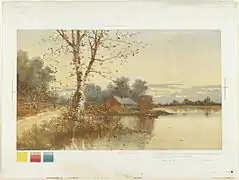 Résultat final, la lithographie avec les trois couleurs superposées