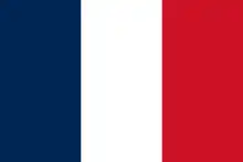 Drapeau avec trois bandes verticales égales bleu, blanc, rouge