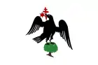 Drapeau de la Valachie (XVe siècle, à fond blanc ou bleu selon les sources).